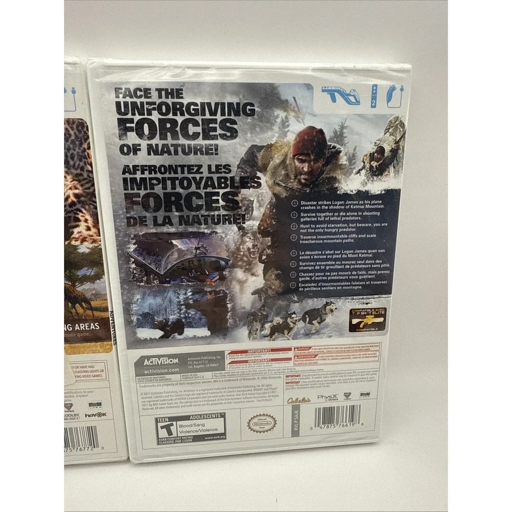 Cabela's African Adventures + Survival Wii Bundle Both  Factory‎ Sealed NEW